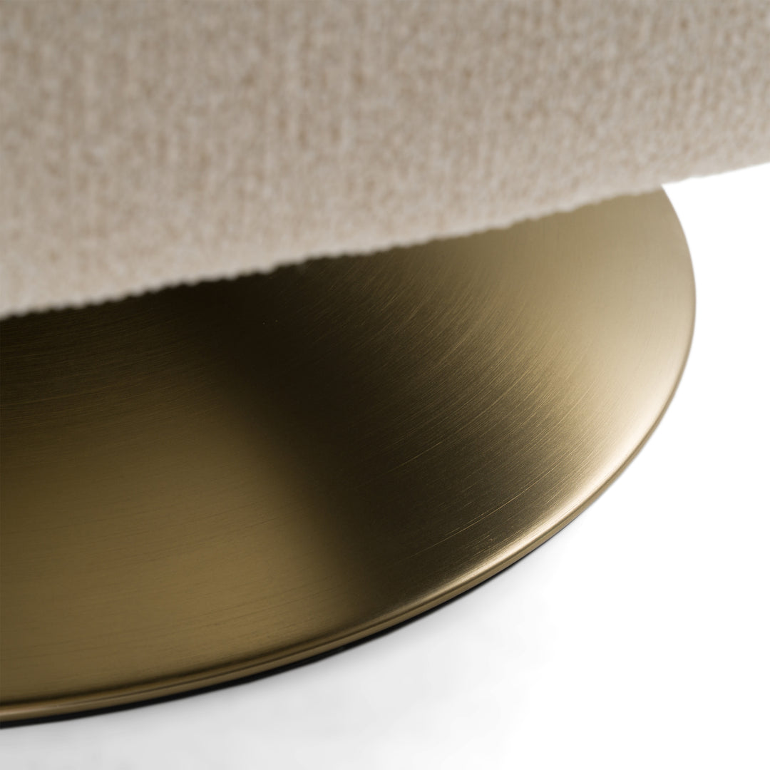 Doyle - Modern Cream Fabric + Gold Accent Chair