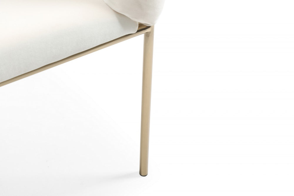 Debra Modern Off-White Fabric Dining Chair - View 4