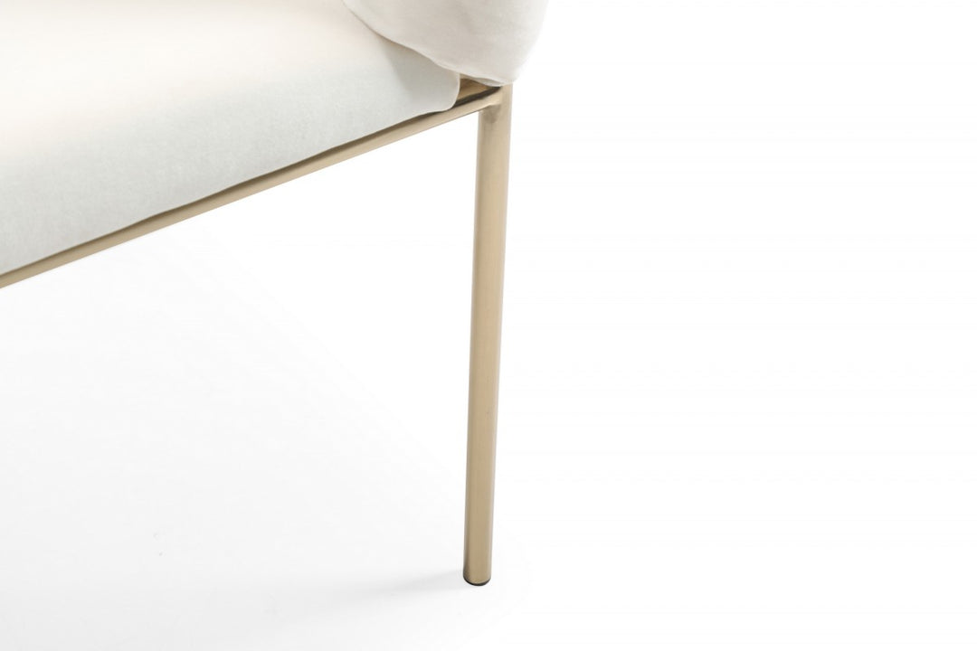 Debra Modern Off-White Fabric Dining Chair