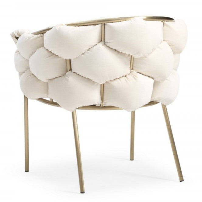 Debra Modern Off-White Fabric Dining Chair