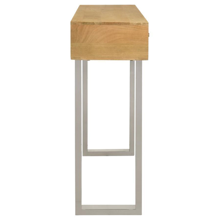 Draco - 2 - Drawer Console Table Hand Carved Details - Natural Console Table modern furniture Contempo Furniture