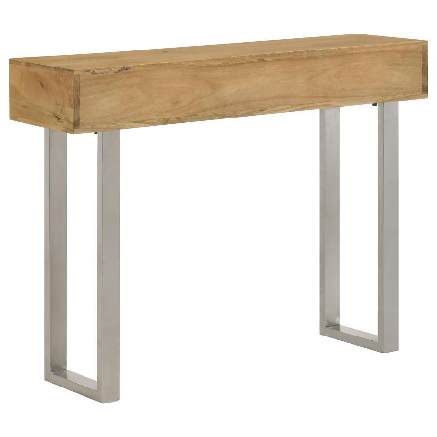 Draco - 2 - Drawer Console Table Hand Carved Details - Natural Console Table modern furniture Contempo Furniture