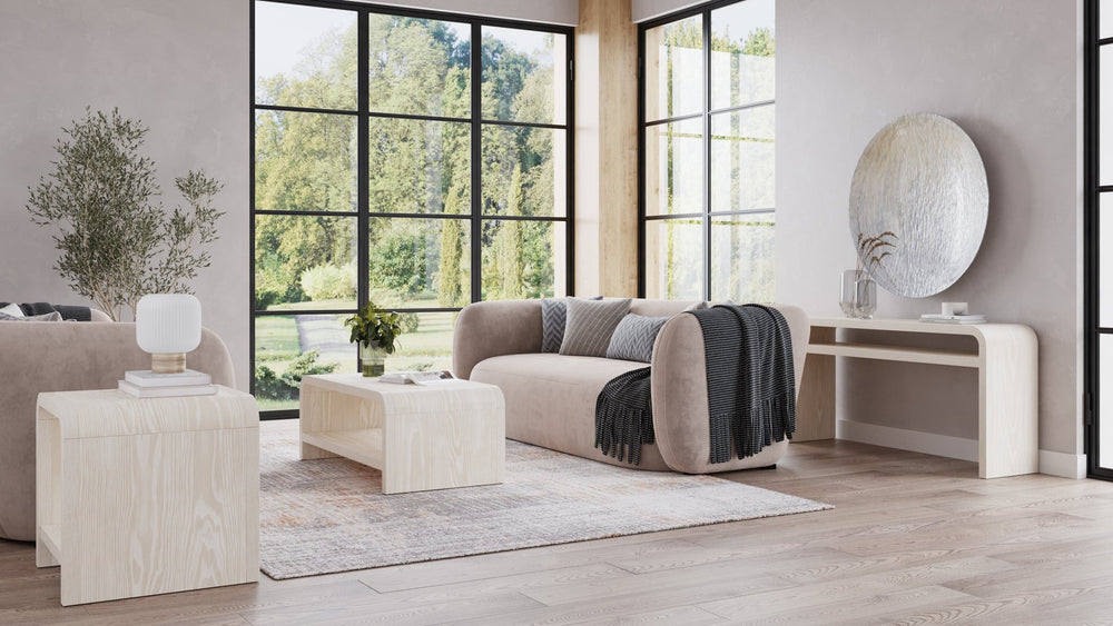 Drake Ash Wood Console Table in Sugar Console Table modern furniture Contempo Furniture