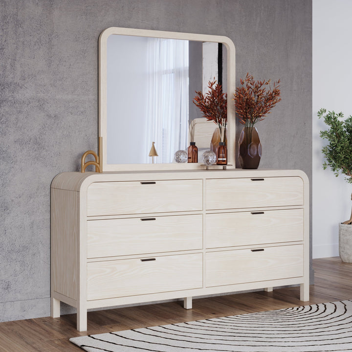 Drake Beveled Glass Wall or Dresser Mirror in Sugar Mirror modern furniture Contempo Furniture
