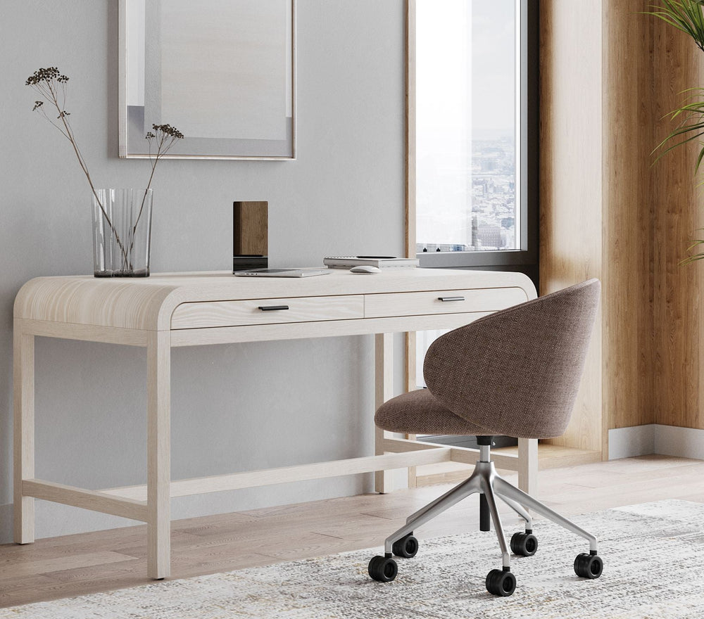 Drake Two Drawer Writing Desk in Sugar Desks modern furniture Contempo Furniture