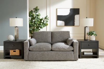 Dramatic Loveseat - Dark Gray Stationary Loveseat modern furniture Contempo Furniture