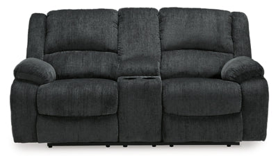 Draycoll Power Reclining Loveseat with Console - Dark Gray Reclining Loveseat modern furniture Contempo Furniture