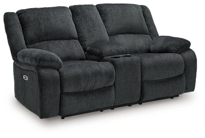 Draycoll Power Reclining Loveseat with Console - Dark Gray Reclining Loveseat modern furniture Contempo Furniture