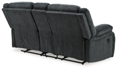 Draycoll Reclining Loveseat with Console - Dark Gray Reclining Loveseat modern furniture Contempo Furniture