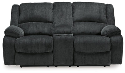Draycoll Reclining Loveseat with Console - Dark Gray | Ashley Furniture