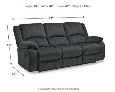 Draycoll Reclining Sofa - Dark Gray Reclining Sofa modern furniture Contempo Furniture
