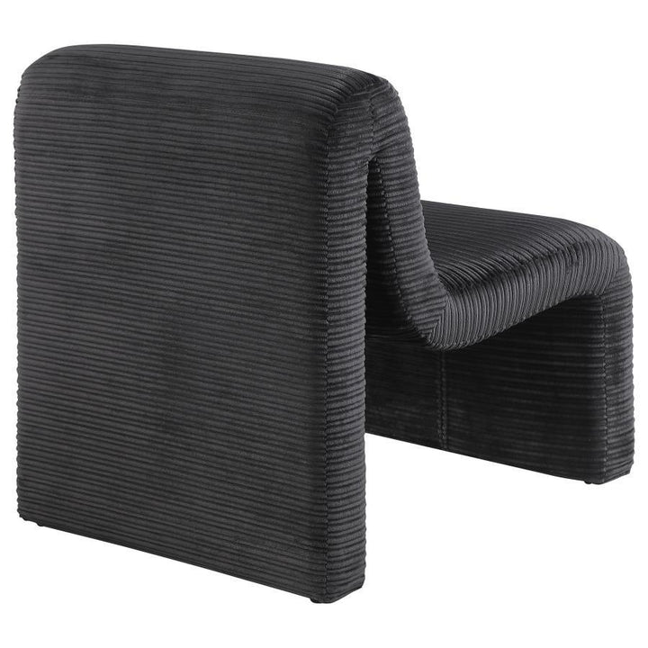 Drayton - Upholstered Curved Armless Accent Chair - Black Armless Chair modern furniture Contempo Furniture