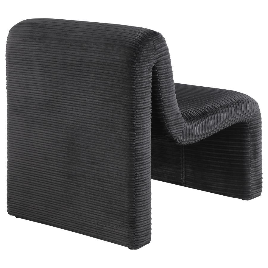 Drayton - Upholstered Curved Armless Accent Chair - Black Armless Chair modern furniture Contempo Furniture