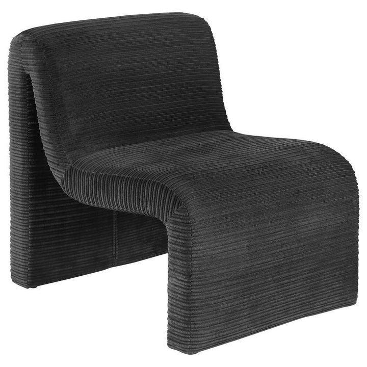 Drayton - Upholstered Curved Armless Accent Chair - Black Armless Chair modern furniture Contempo Furniture