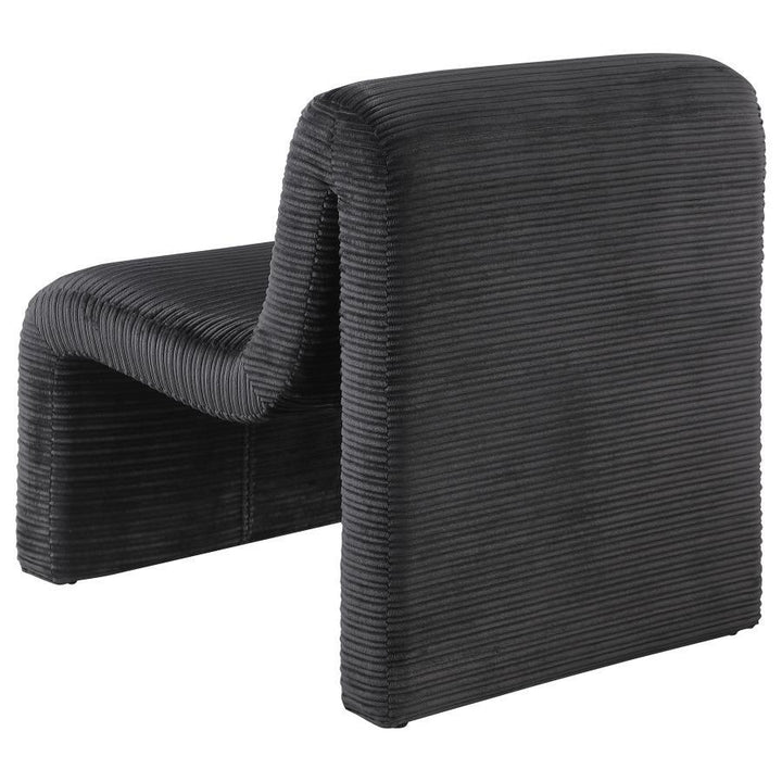 Drayton - Upholstered Curved Armless Accent Chair - Black Armless Chair modern furniture Contempo Furniture