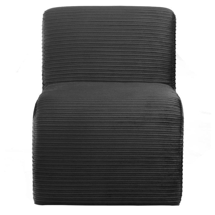 Drayton - Upholstered Curved Armless Accent Chair - Black Armless Chair modern furniture Contempo Furniture