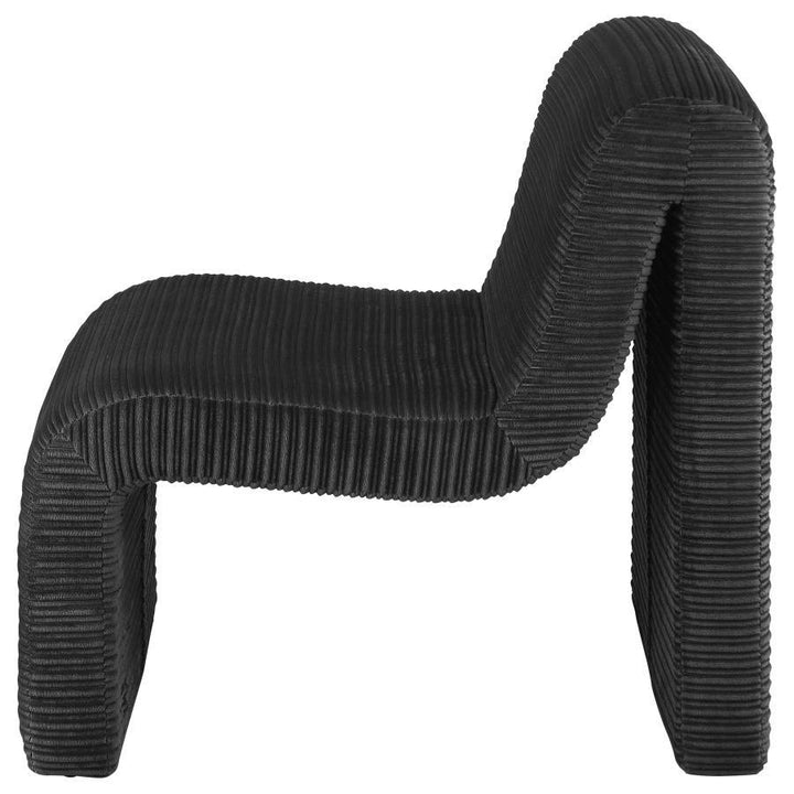 Drayton - Upholstered Curved Armless Accent Chair - Black Armless Chair modern furniture Contempo Furniture