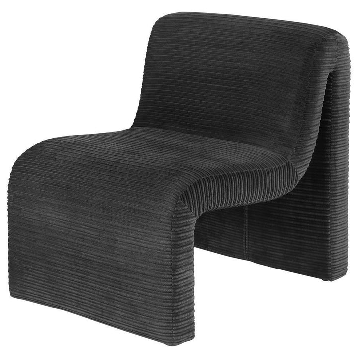 Drayton - Upholstered Curved Armless Accent Chair - Black Armless Chair modern furniture Contempo Furniture