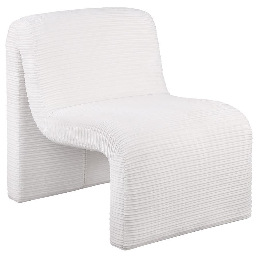 Drayton - Upholstered Curved Armless Accent Chair - Ivory Armless Chair modern furniture Contempo Furniture