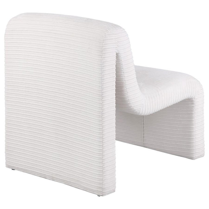Drayton - Upholstered Curved Armless Accent Chair - Ivory Armless Chair modern furniture Contempo Furniture