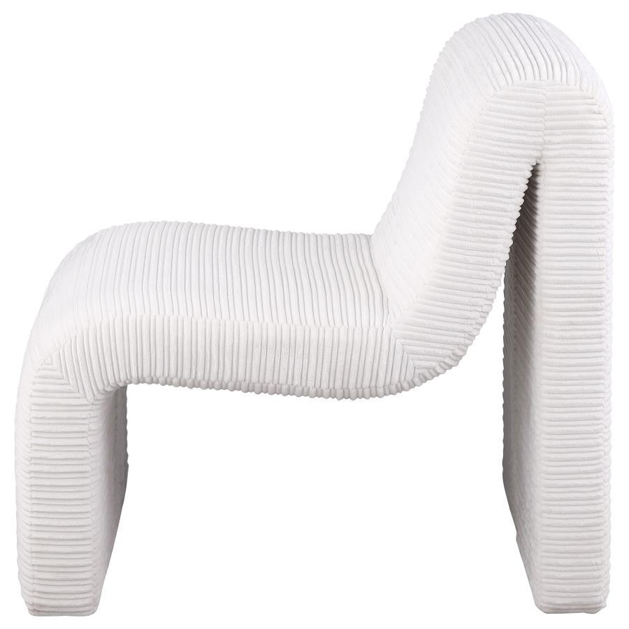 Drayton - Upholstered Curved Armless Accent Chair - Ivory Armless Chair modern furniture Contempo Furniture