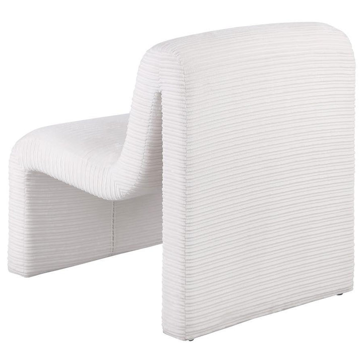 Drayton - Upholstered Curved Armless Accent Chair - Ivory Armless Chair modern furniture Contempo Furniture
