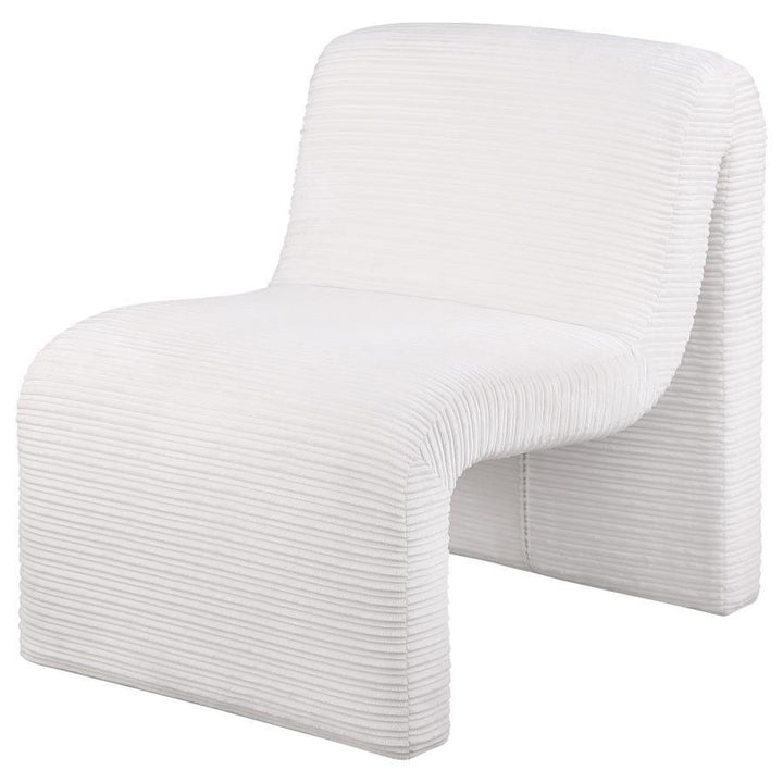 Drayton - Upholstered Curved Armless Accent Chair - Ivory Armless Chair modern furniture Contempo Furniture