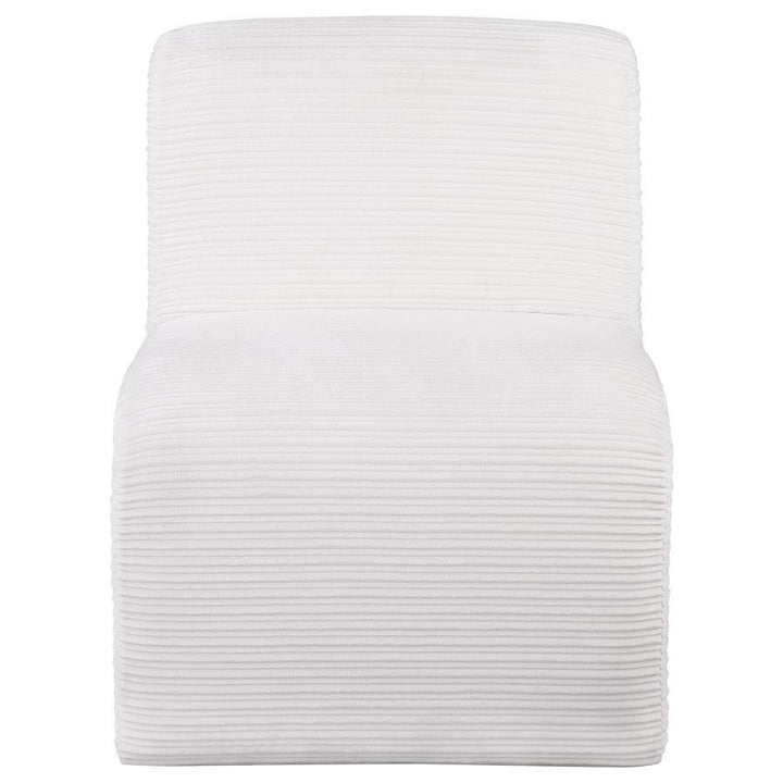 Drayton - Upholstered Curved Armless Accent Chair - Ivory Armless Chair modern furniture Contempo Furniture