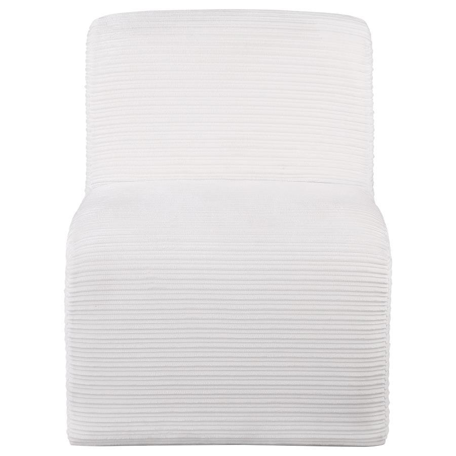 Drayton - Upholstered Curved Armless Accent Chair - Ivory Armless Chair modern furniture Contempo Furniture