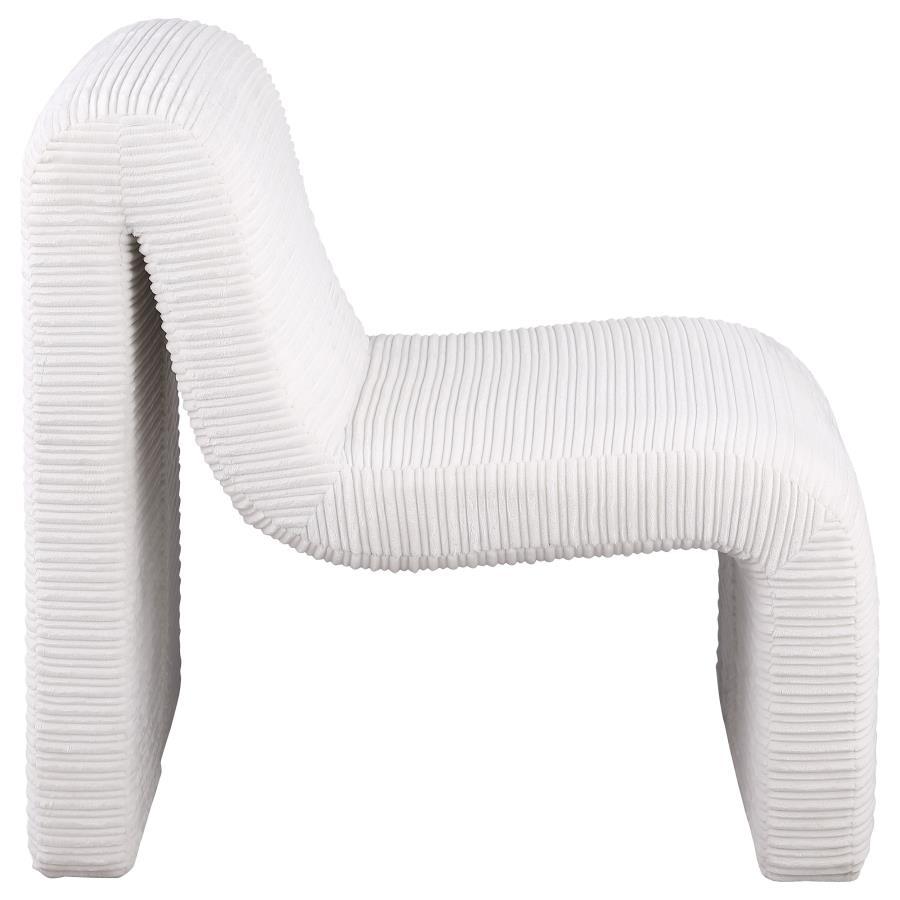 Drayton - Upholstered Curved Armless Accent Chair - Ivory Armless Chair modern furniture Contempo Furniture