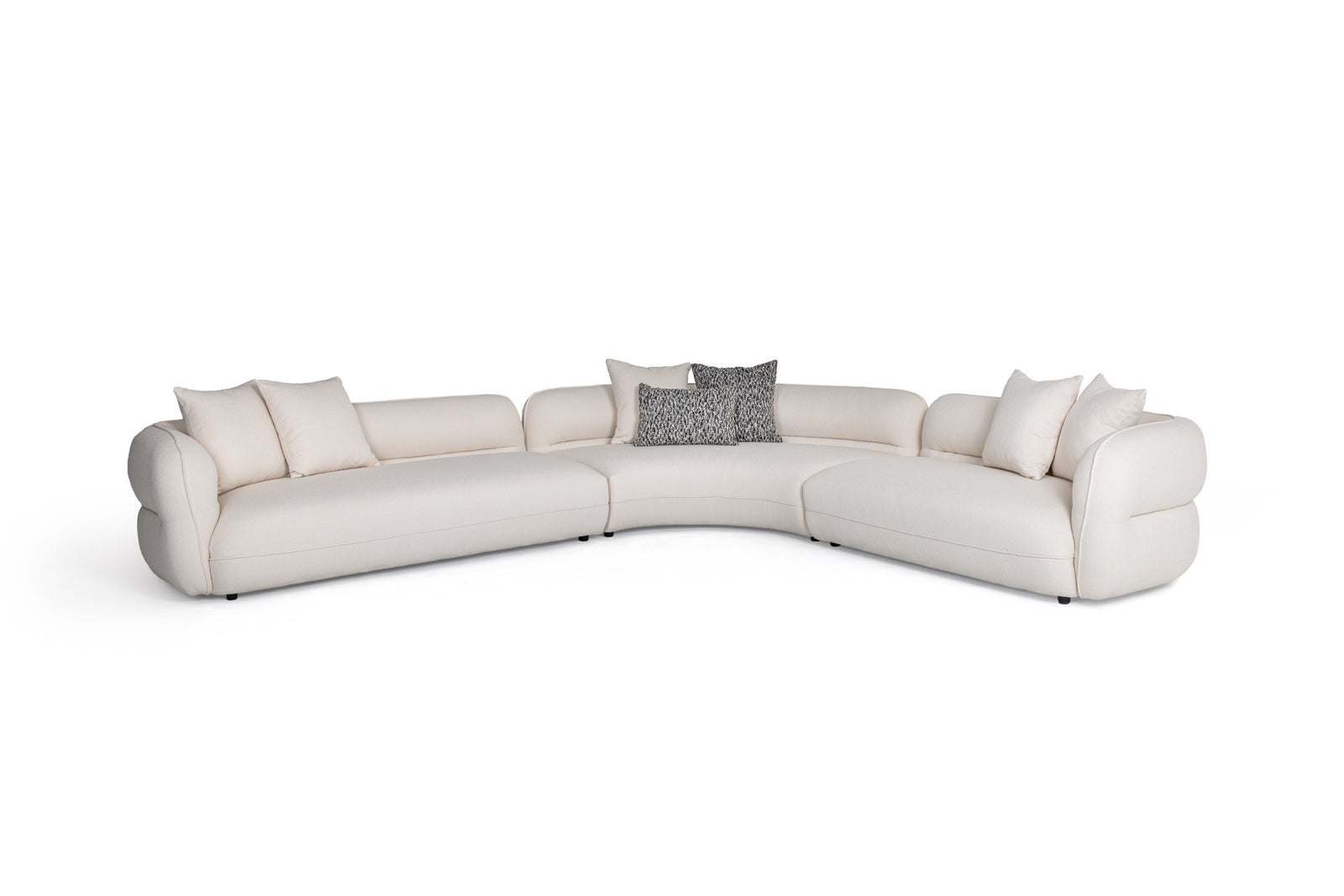 Drayton - Modern Off-White Fabric Sectional Sofa