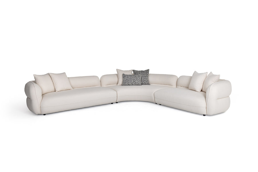 Drayton - Modern Off-White Fabric Sectional Sofa
