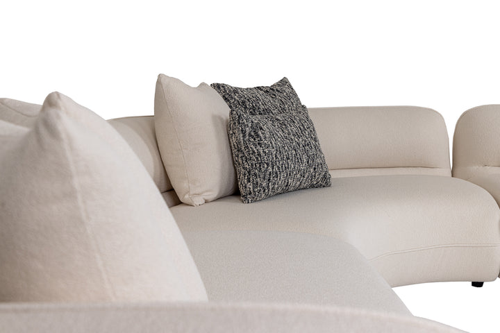 Drayton - Modern Off-White Fabric Sectional Sofa
