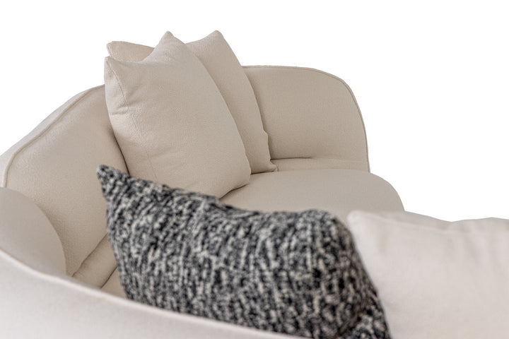 Drayton - Modern Off-White Fabric Sectional Sofa