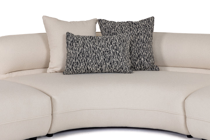 Drayton - Modern Off-White Fabric Sectional Sofa