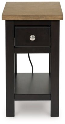 Drazmine Chairside End Table - Dark Brown Chair Side Table modern furniture Contempo Furniture