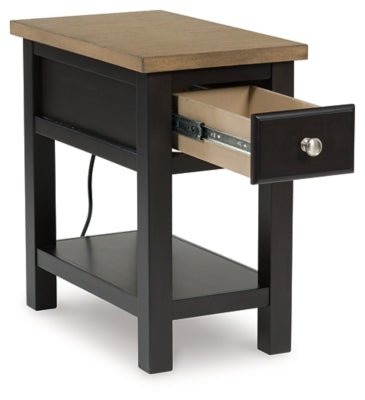 Drazmine Chairside End Table - Dark Brown Chair Side Table modern furniture Contempo Furniture