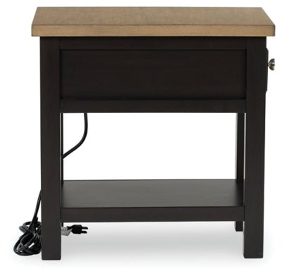 Drazmine Chairside End Table - Dark Brown Chair Side Table modern furniture Contempo Furniture