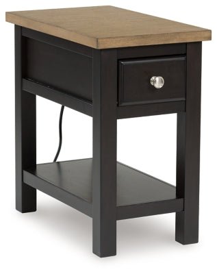Drazmine Chairside End Table - Dark Brown Chair Side Table modern furniture Contempo Furniture