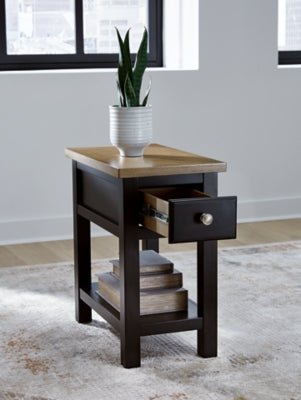 Drazmine Chairside End Table - Dark Brown Chair Side Table modern furniture Contempo Furniture