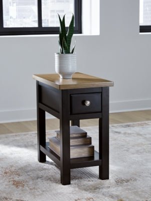 Drazmine Chairside End Table - Dark Brown Chair Side Table modern furniture Contempo Furniture