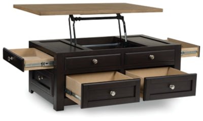 Drazmine Lift - Top Coffee Table - Dark Brown Cocktail Table modern furniture Contempo Furniture
