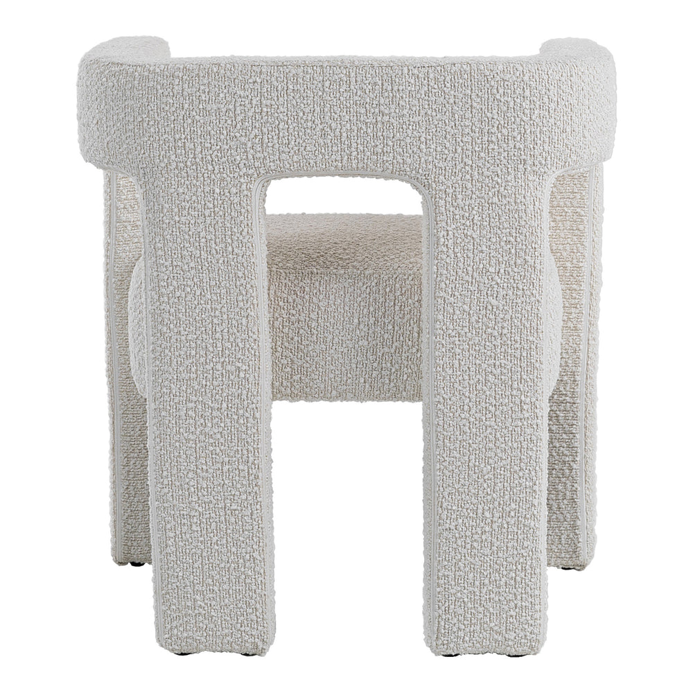 Drea - Modern White Fabric Dining Chair - View 12