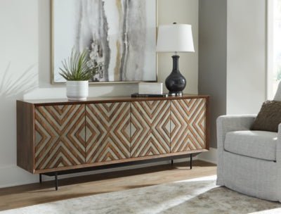 Dreggan Accent Cabinet - Dark Brown Accent Cabinet modern furniture Contempo Furniture