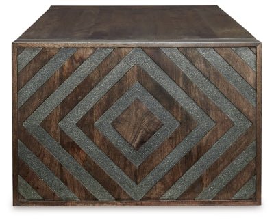 Dreggan Coffee Table - Dark Brown Cocktail Table modern furniture Contempo Furniture