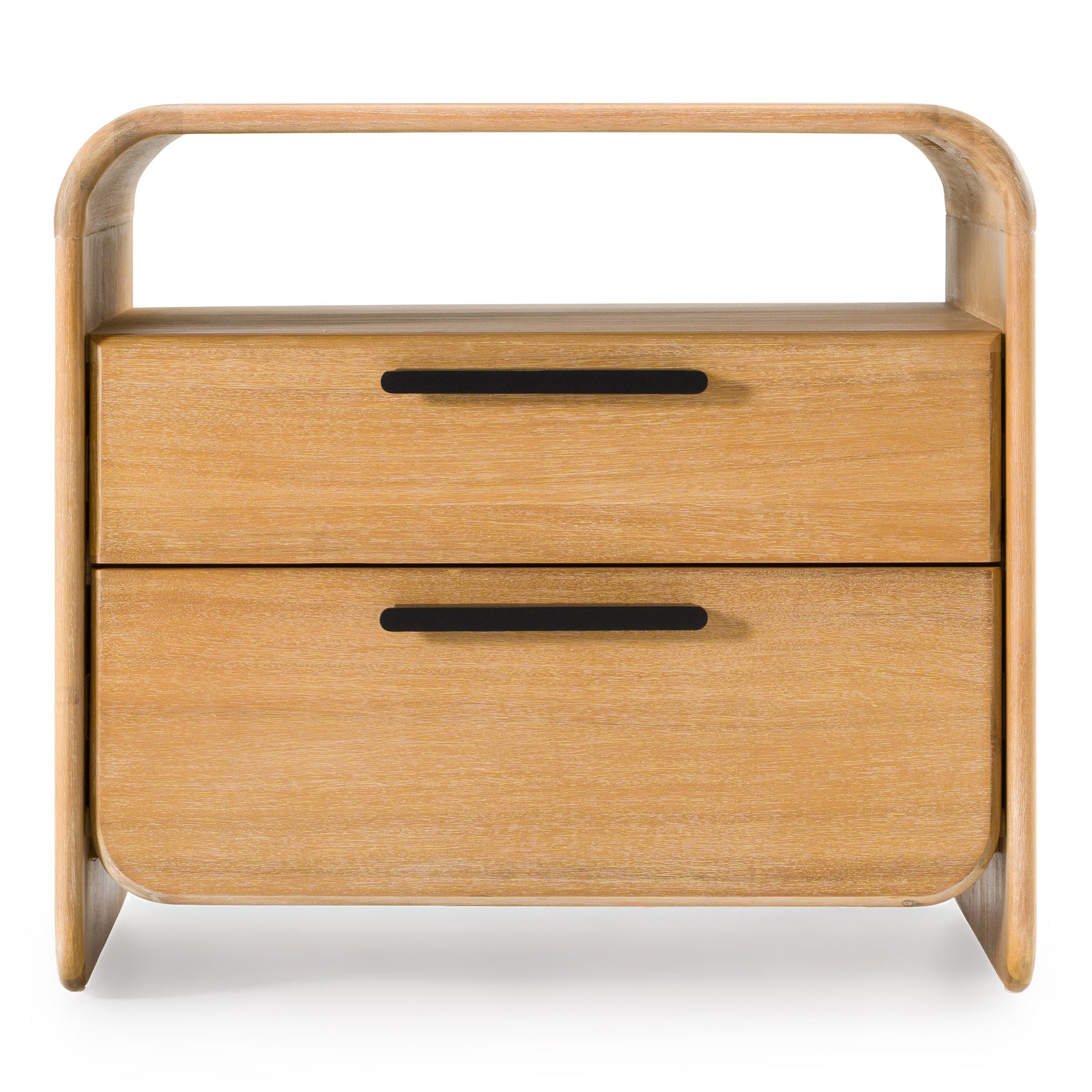 Dresden - Modern Natural Acacia 2-Drawer Nightstand