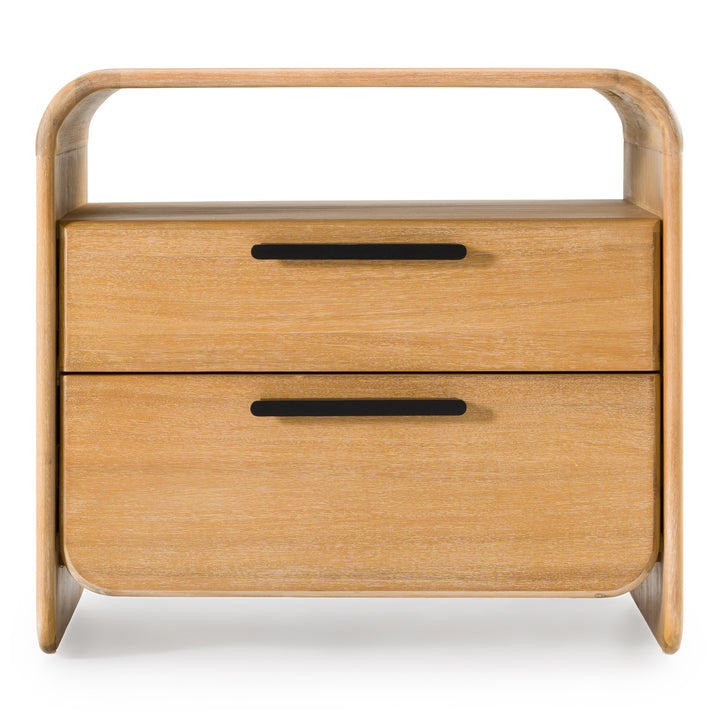 Dresden - Modern Natural Acacia 2-Drawer Nightstand