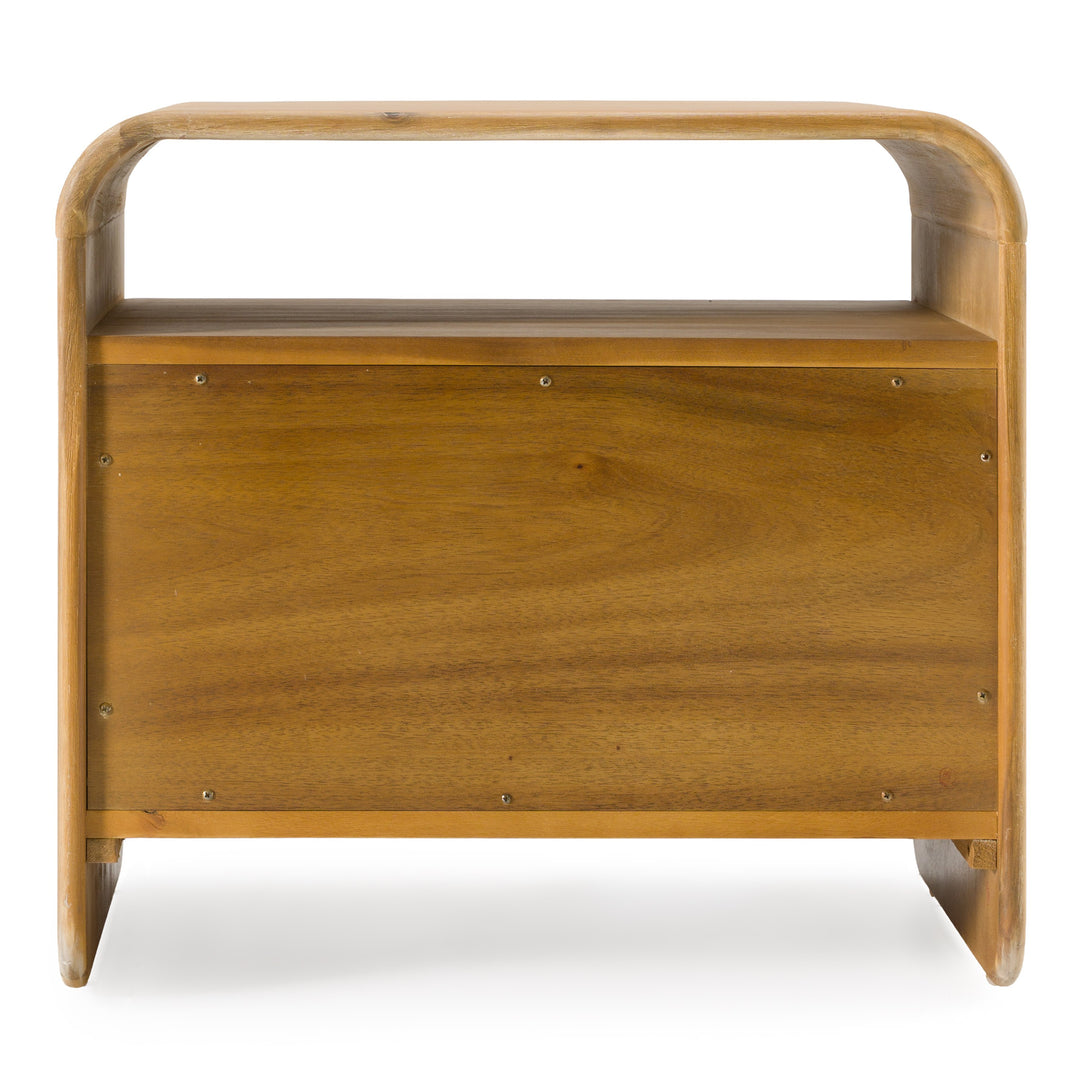 Dresden  Modern Natural Acacia 2Drawer Nightstand