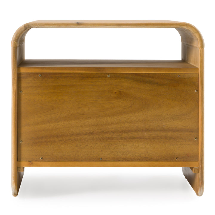 Dresden  Modern Natural Acacia 2Drawer Nightstand