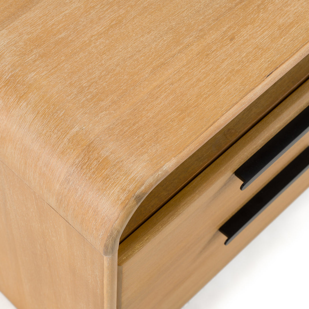 Dresden - Modern Natural Acacia 2-Drawer Nightstand